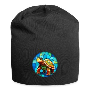 Schildkröte Bunte Karikatur Kawaii Anima - Jersey-Beanie - Schwarz - Vorne