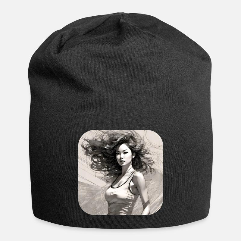 Fille cool - Bonnet en jersey - noir