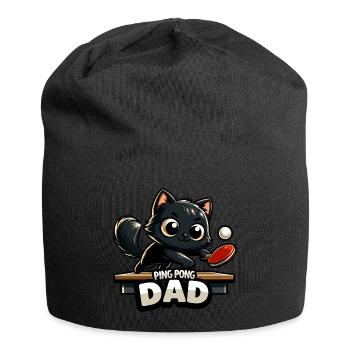 Table Tennis Katze Pingpong Black Cat Dad Outfit - Bonnet en jersey - noir - Devant