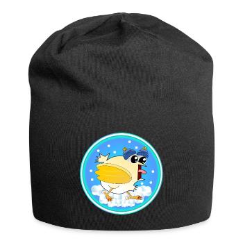 Snow Winter Chickens - Jersey Beanie - black - Front