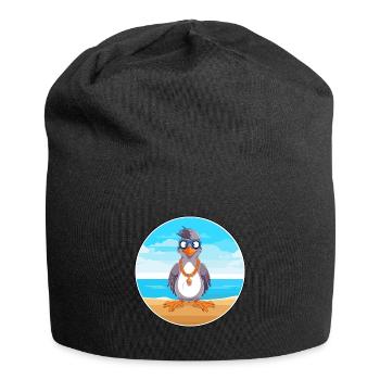 Jay Cartoon Yoga Strand Sommer Illustration - Jersey-Beanie - Schwarz - Vorne