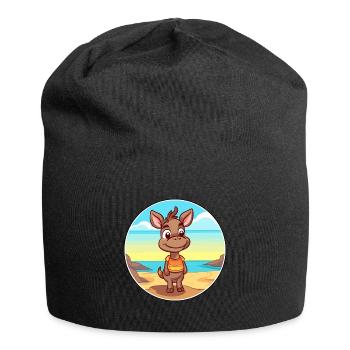 Bongo Aquarell Cartoon Kawaii Clipart Tier - Jersey-Beanie - Schwarz - Vorne