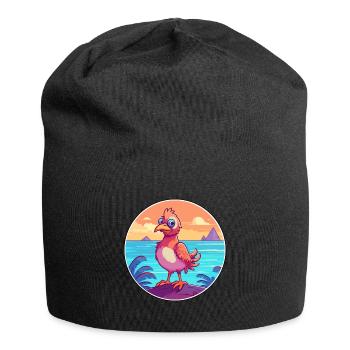 Huhn Aquarell Cartoon Kawaii Clipart Tier - Jersey-Beanie - Schwarz - Vorne