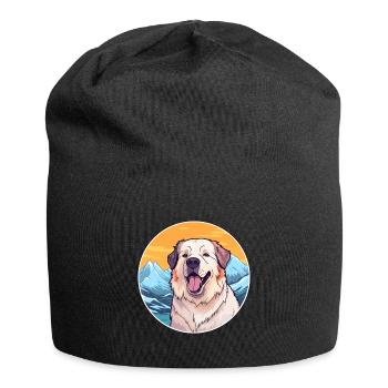 Chien de berger d’Asie centrale race Cartoon Kawaii Wa - Bonnet en jersey - noir - Devant