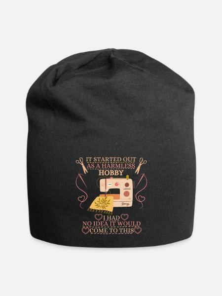 It Started Out As A Harmless Hobby Quilting - Jersey Beanie - black