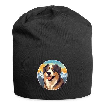 Moscow Watchdog Dog Breed Cartoon Kawaii Watercolo - Jersey Beanie - black - Front