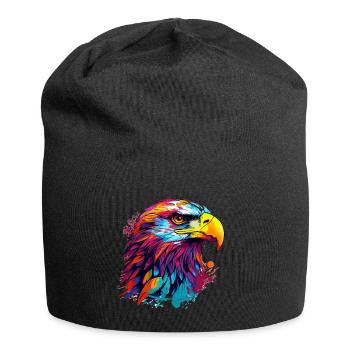Colorful Eagle Bald Eagle Splash of Color - Jersey Beanie - black - Front
