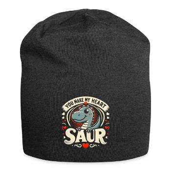 Dinosaure Mignon Cadeau Saint Valentin Humour - Bonnet en jersey - charbon - Devant