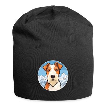 Draht Foxterrier Hunderasse Karikatur Kawaii Watercol - Jersey-Beanie - Schwarz - Vorne