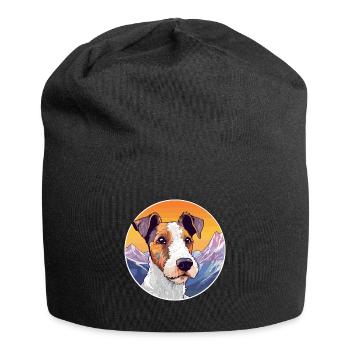 Foxterrier Glatte Hunderasse Cartoon Kawaii Waterc - Jersey-Beanie - Schwarz - Vorne