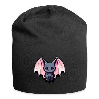 Fledermaus Illustration - Jersey-Beanie - Schwarz - Vorne