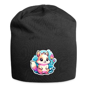 Illustration d’écureuil - Bonnet en jersey - noir - Devant
