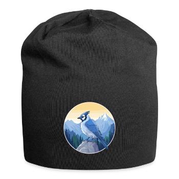 Geai bleu aquarelle dessin animé Kawaii animal de compagnie Animal Colo - Bonnet en jersey - noir - Devant