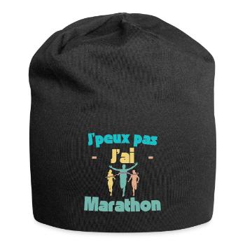 Ich kann keinen Marathon - Jersey-Beanie - Schwarz - Vorne