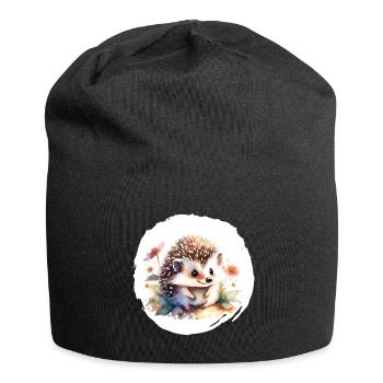 Igel Aquarell - Jersey-Beanie - Schwarz - Vorne