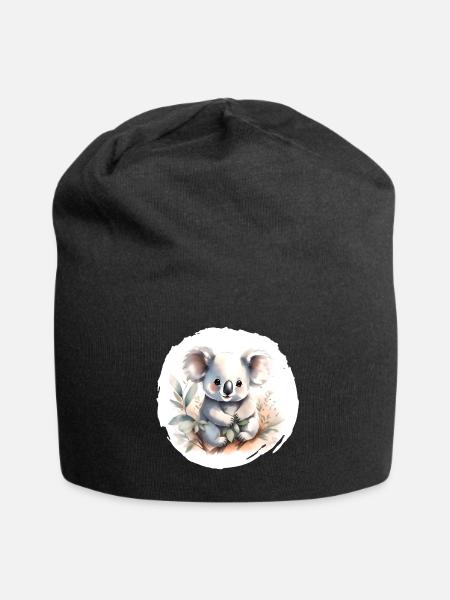 Koala Aquarell - Jersey-Beanie - Schwarz