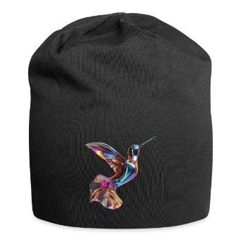 Fliegender chromatischer Kolibri - Jersey-Beanie - Schwarz - Vorne