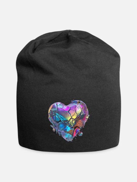 broken heart of stone - Jersey Beanie - black