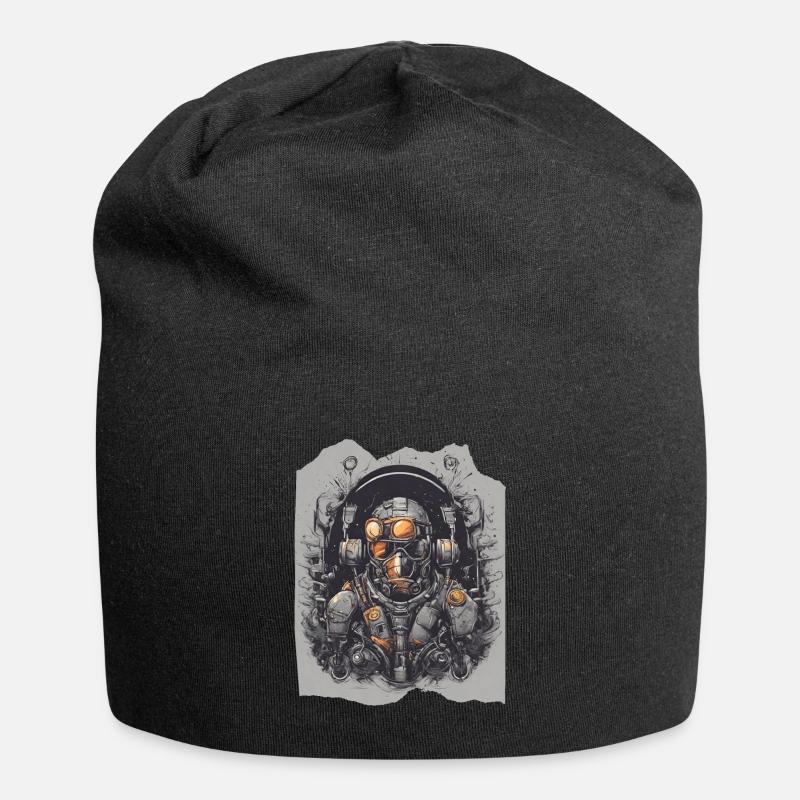 Cosmic Beats Explorer Spaceman Astronaut Orange - Jersey Beanie - black