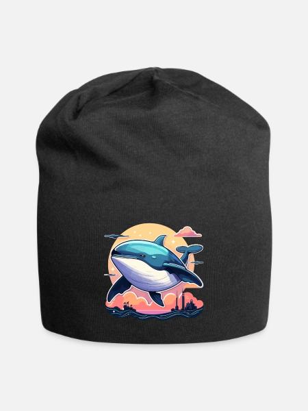 Wal Illustration - Jersey-Beanie - Schwarz