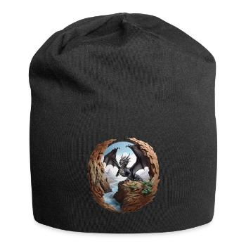 Drache - Jersey-Beanie - Schwarz - Vorne