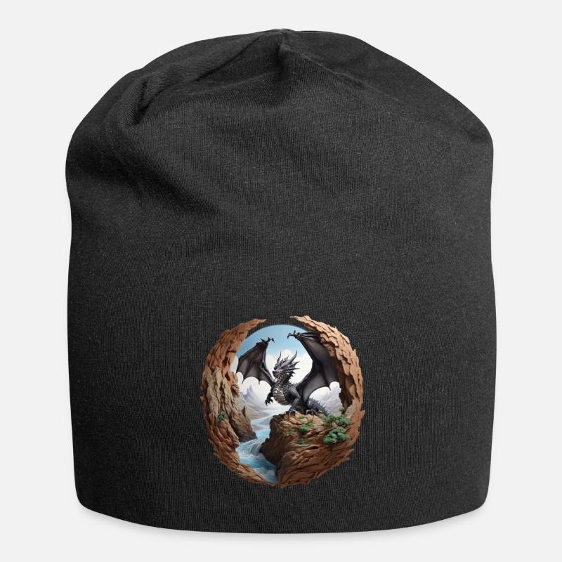 dragon - Bonnet en jersey - noir