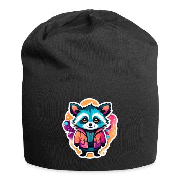 Illustration de raton laveur - Bonnet en jersey - noir - Devant