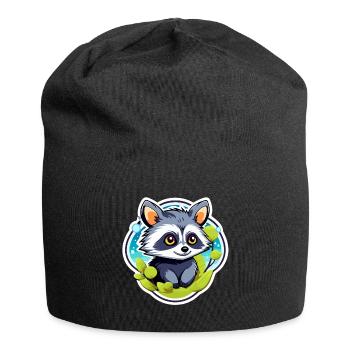 Illustration de raton laveur - Bonnet en jersey - noir - Devant