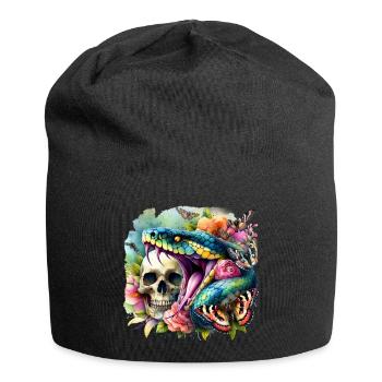 Snake Skull - Jersey Beanie - black - Front