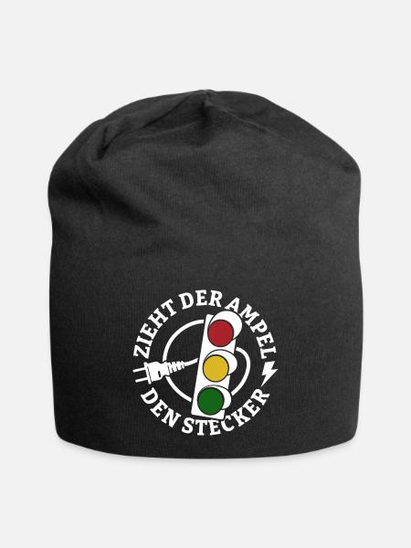 Zieht der Ampel den Stecker - Spruch - Jersey-Beanie - Schwarz