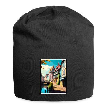 Colmar France Vintage Voyage Affiche WPA Souvenir - Bonnet en jersey - noir - Devant