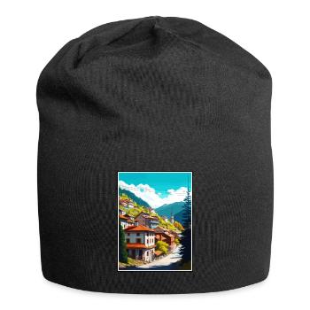 Artvin Turkey Vintage Travel Poster WPA Souvenir - Jersey Beanie - black - Front