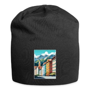 Innsbruck Autriche Vintage voyage affiche Souvenir - Bonnet en jersey - noir - Devant