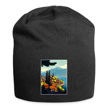 Ohrid Island See Kirche des Heiligen Johannes Mazedonien - Jersey-Beanie - Schwarz - Vorne