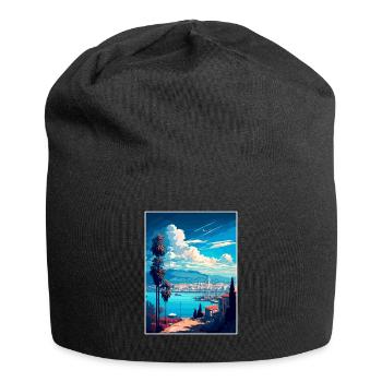 Izmir Turkey Vintage Travel Poster WPA Souvenir - Jersey Beanie - black - Front