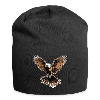 Adler Illustration - Jersey-Beanie - Schwarz - Vorne