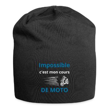 Impossible, c'est mon cours de moto - Bonnet en jersey - noir - Devant