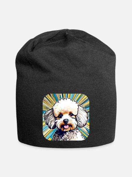 Niedlicher Zwergpudel II - Jersey-Beanie - Schwarz