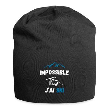 Impossible j'ai ski - Bonnet en jersey - noir - Devant