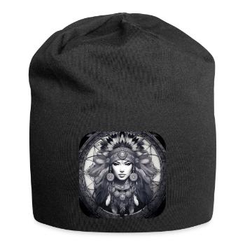 Chaman mystique avec plumes III - Bonnet en jersey - noir - Devant