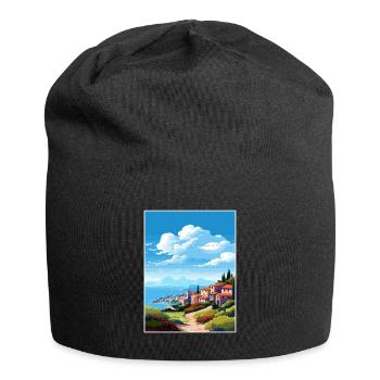 Île d’Elbe Italie Vintage voyage affiche WPA Souvenir - Bonnet en jersey - noir - Devant