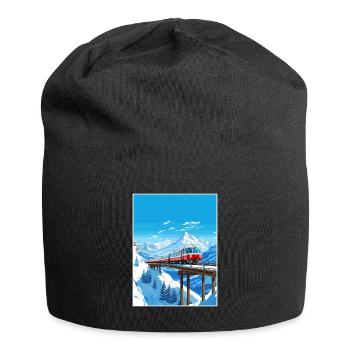 Glacier Express Switzerland Vintage Travel Poster - Jersey Beanie - black - Front