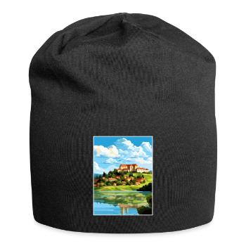 Ptuj-Schloss-Slowenien-Bleder-Reise-Plakat - Jersey-Beanie - Schwarz - Vorne
