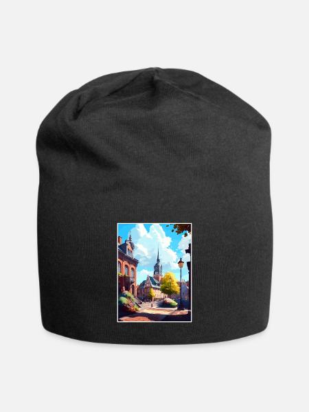 Lund Schweden Vintage Reiseposter WPA Souvenir - Jersey-Beanie - Schwarz