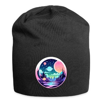 Illustration de paysage de lune - Bonnet en jersey - noir - Devant