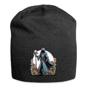 Illustration de fleurs de la Faucheuse - Bonnet en jersey - noir - Devant
