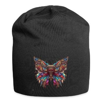 Gloomy butterfly with skull - Jersey Beanie - black - Front