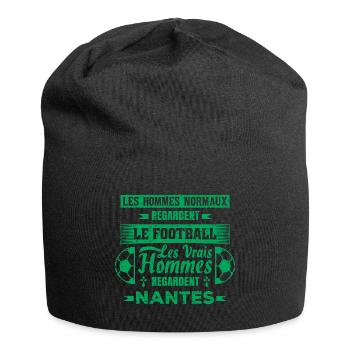 les vrais hommes regardent nantes club de foot - Bonnet en jersey - noir - Devant