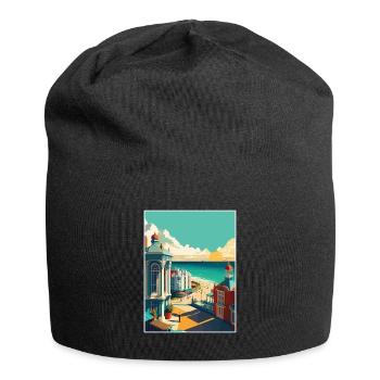 Brighton Pier Seascape Uk Vintage Travel Poster - Jersey Beanie - black - Front