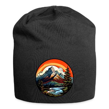 Mountains, Landscape, Nature - Jersey Beanie - black - Front